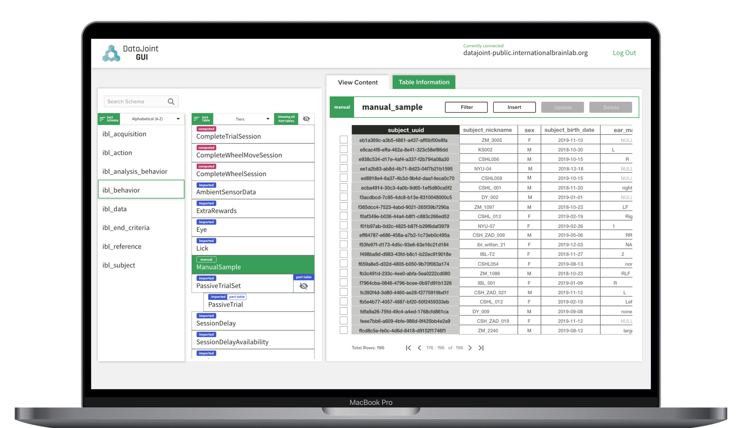 screenshot image for data management GUI project